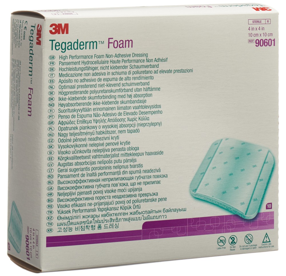 3M TEGADERM FOAM compr mousse 10x10cm n adh 10 pce