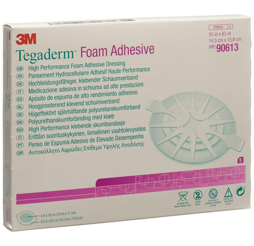 3M TEGADERM FOAM compr mousse 10x11cm ov adh 5 pce