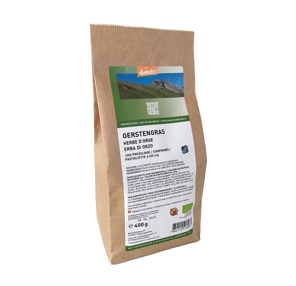 NATURKRAFTWERKE Herbe orge compr Demeter 1000 pce