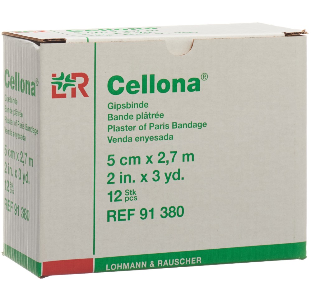 CELLONA bandes plâtrées 2.75mx5cm crémeus 12 pce