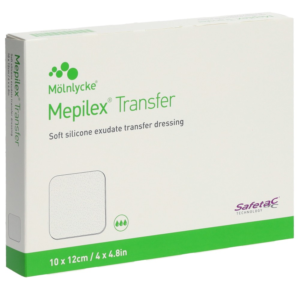 MEPILEX Transfer Safetac pan vul 10x12cm sil 5 pce