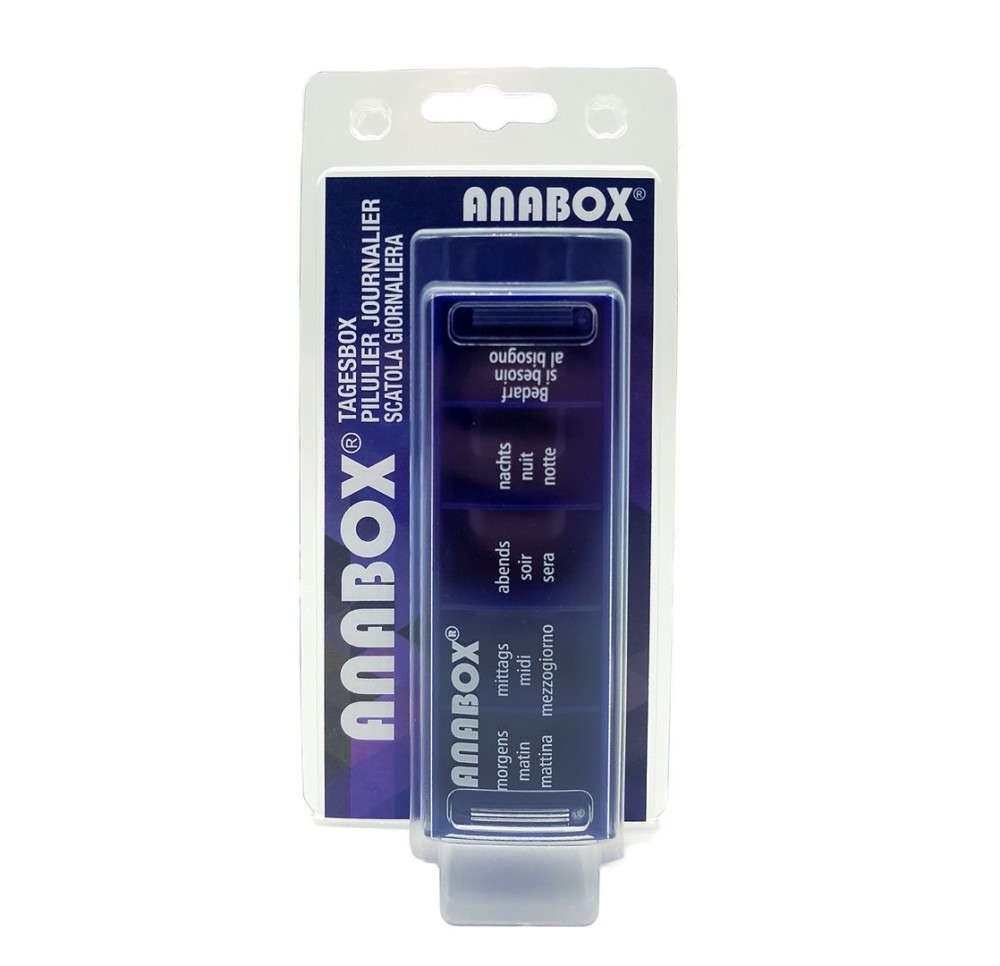 ANABOX distributeur médicaments 1jour bleu