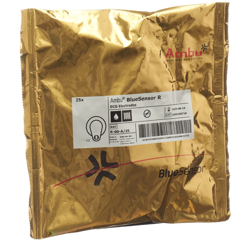 AMBU BLUE SENSOR ECG elect R fix banane 25 pce