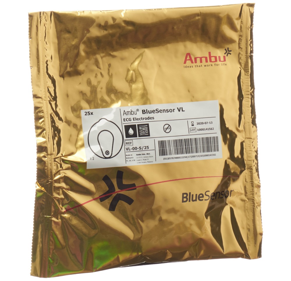 AMBU BLUE SENSOR ECG elect VL bouton-press 25 pce