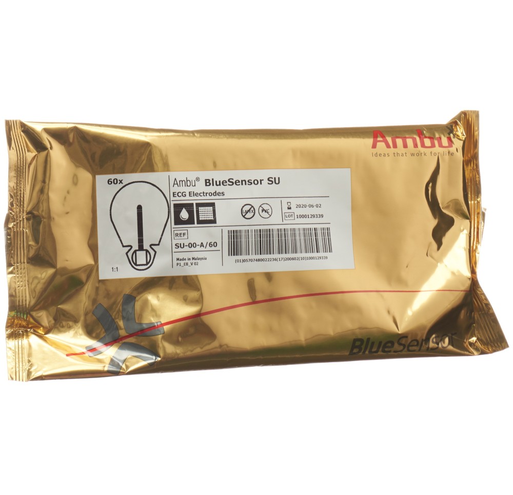 AMBU BLUE SENSOR ECG elect SU fix banane 60 pce