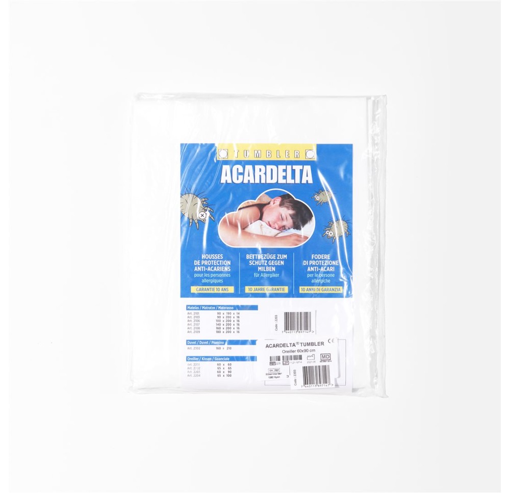 ACARDELTA Tumbler prot oreiller acariens 60x90cm