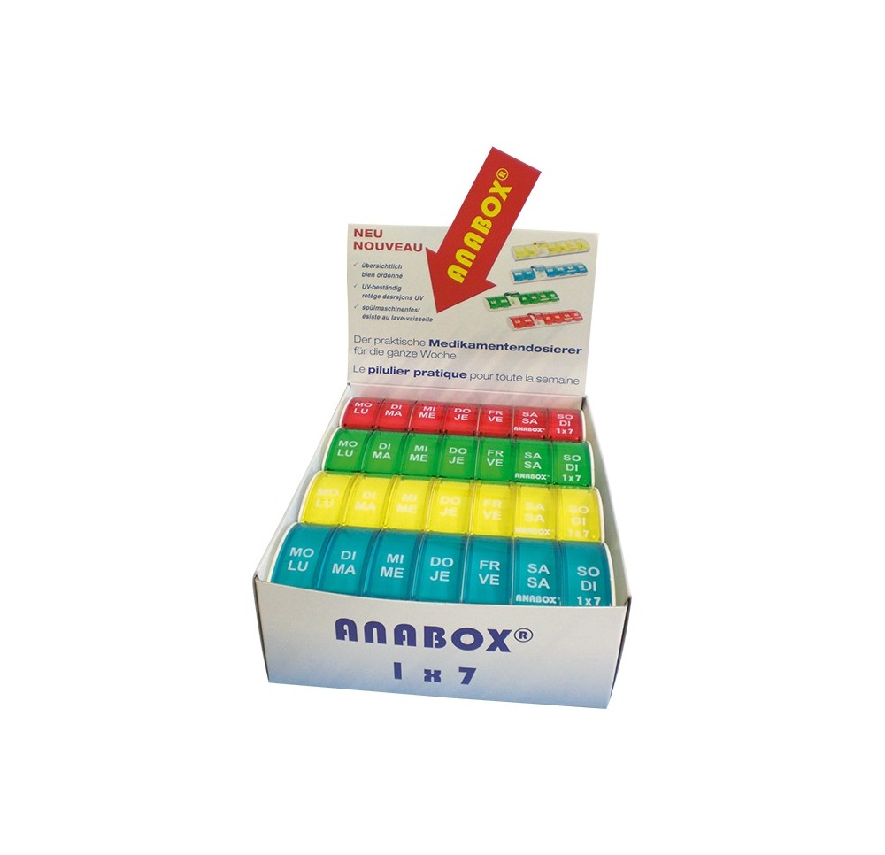 ANABOX présentoir distrib médicaments 1x7 à 12p