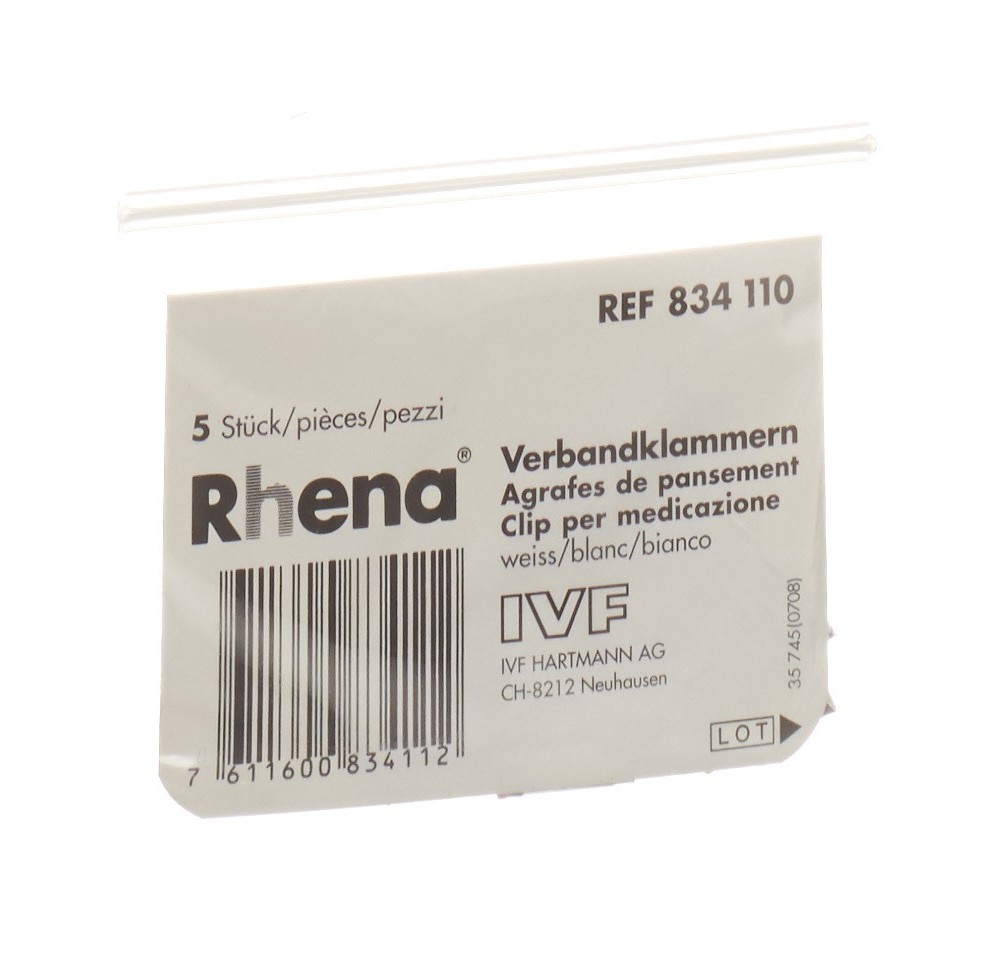 RHENA agrafes pansement blanches 5 pce