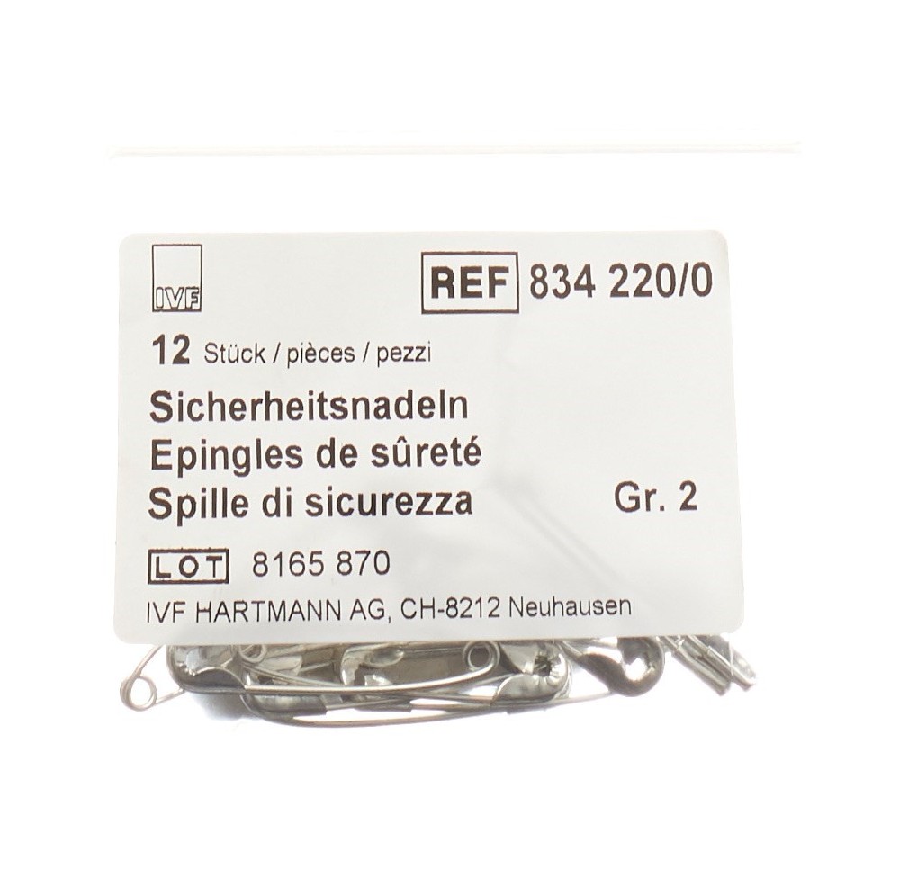IVF épingles sûreté Gr2 38mm sach 12 pce