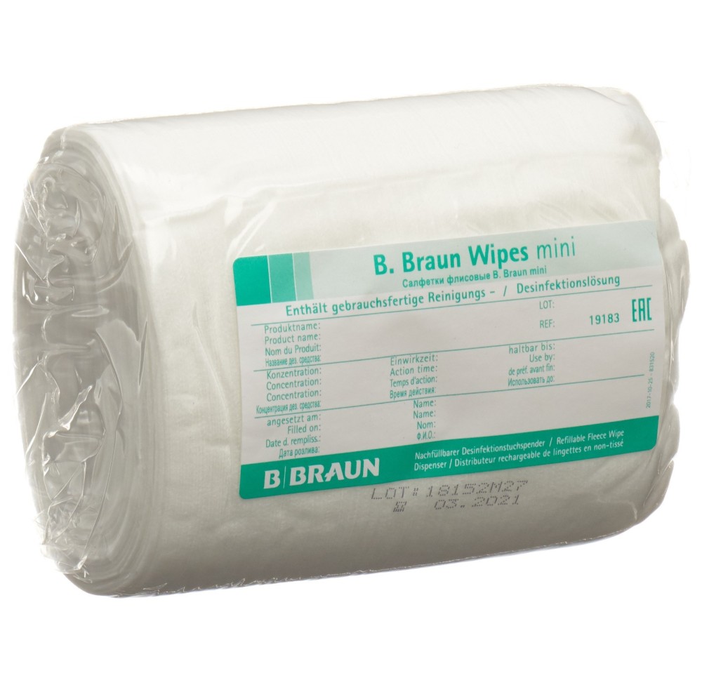 B. BRAUN wipes mini rouleau de tissus 25 pce