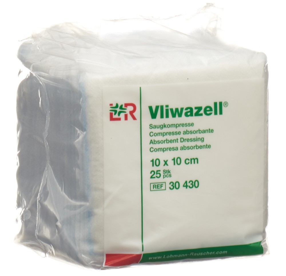 VLIWAZELL compresse absorbante 10x10cm 25 pce