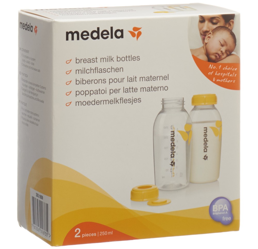 MEDELA biberon 250ml couv et empièc 2 pce
