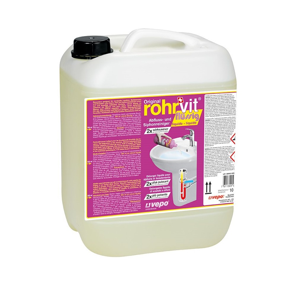 ROHRVIT détergent écoulement liq prêt usag 10 lt