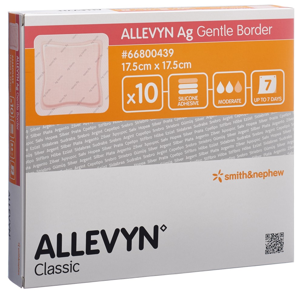 ALLEVYN AG GB pansement vuln 17.5x17.5cm 10 pce