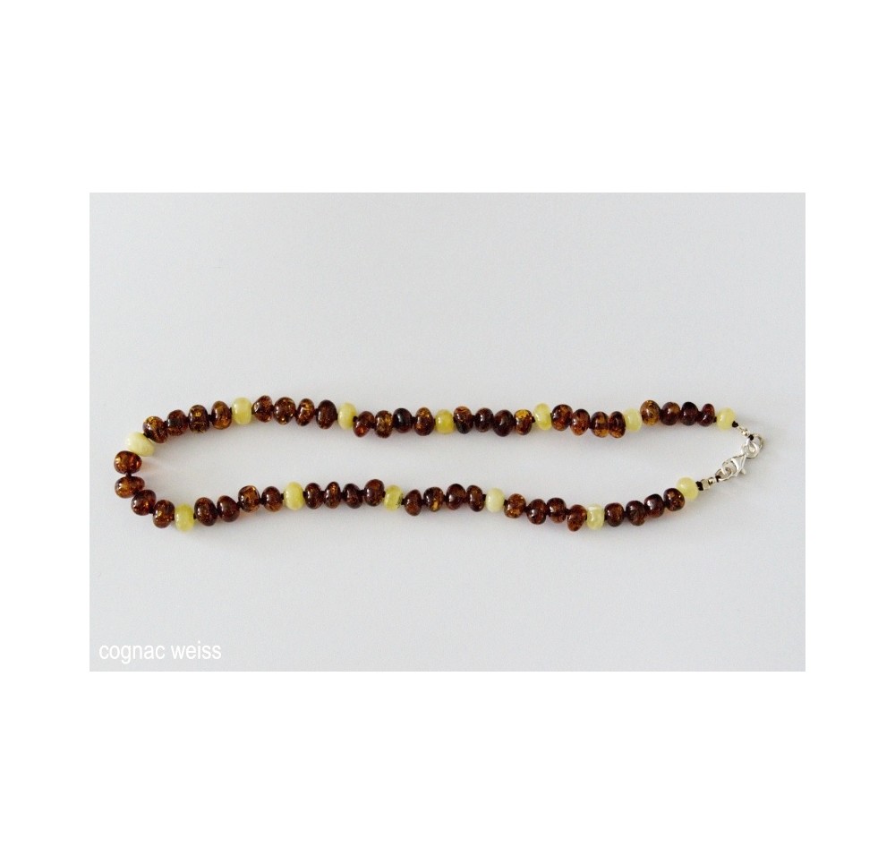 AMBERSTYLE ambre 32cm cognac blanc ferm crochet