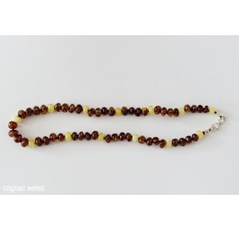 AMBERSTYLE ambre 32cm cognac blanc ferm crochet