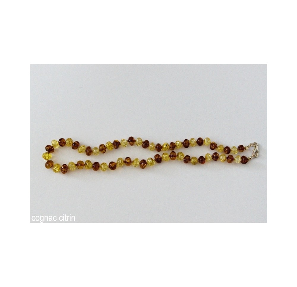 AMBERSTYLE ambre 32cm cognac jaune ferm crochet
