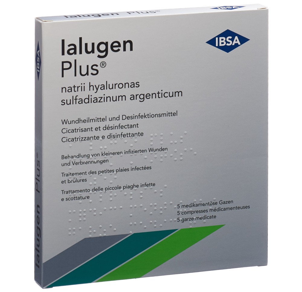 IALUGEN PLUS gazes médicales 10x10cm 5 pce