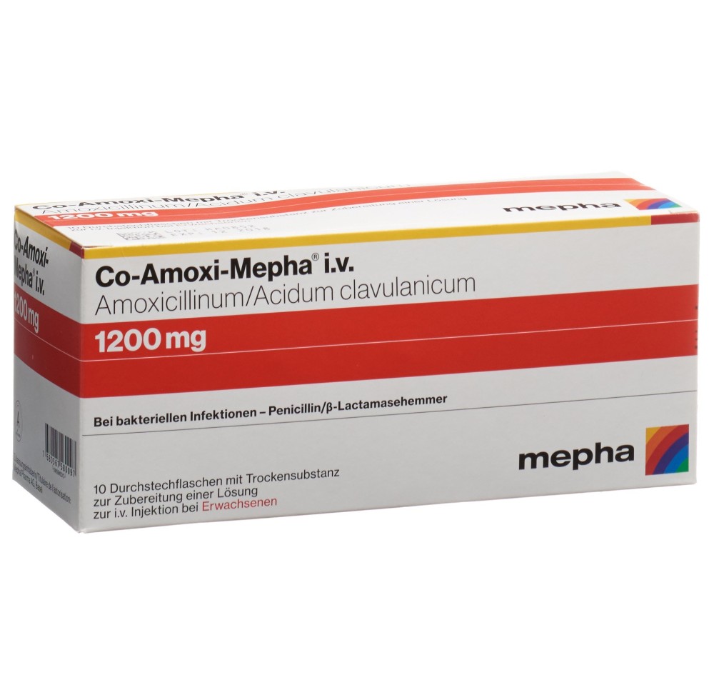 CO-AMOXI Mepha subst sèche 1200 mg flac 10 pce