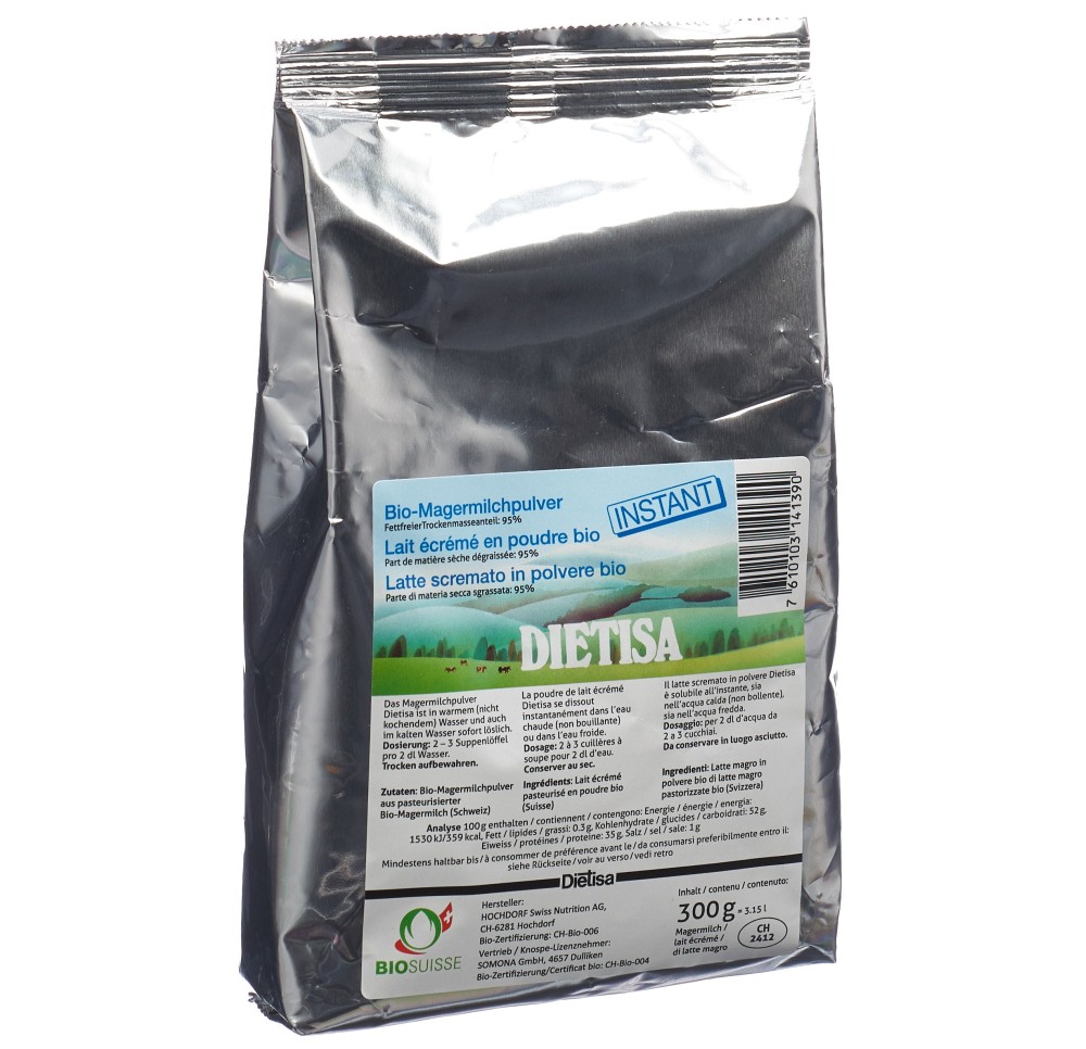 DIETISA lait écrémé poudre instant bio sach 300 g
