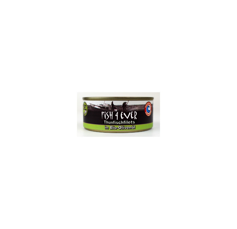 FISH4EVER filets de thon huile olive bio bte 160 g