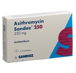 AZITHROMYCINE Sandoz cpr pell 250 mg 6 pce