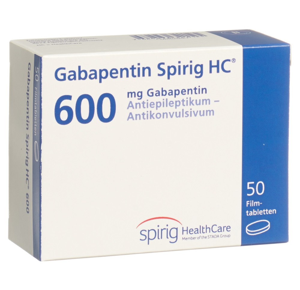 GABAPENTINE Spirig HC cpr pell 600 mg 50 pce