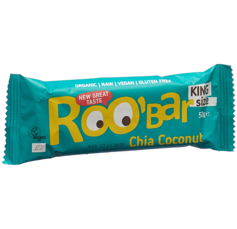 ROOBAR barre crue de chia noix de coco 50 g