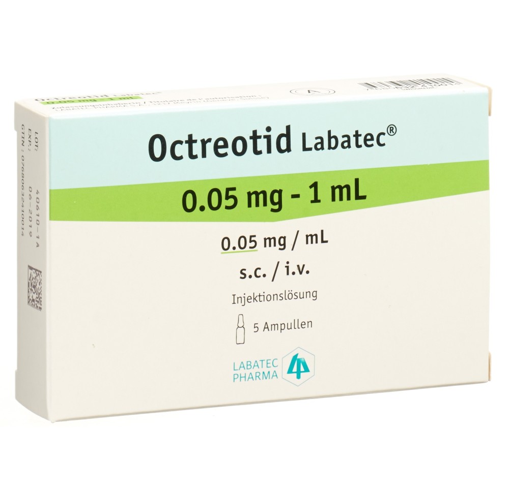 OCTREOTID Labatec sol inj 0.05 mg/ml 5 amp 1 ml