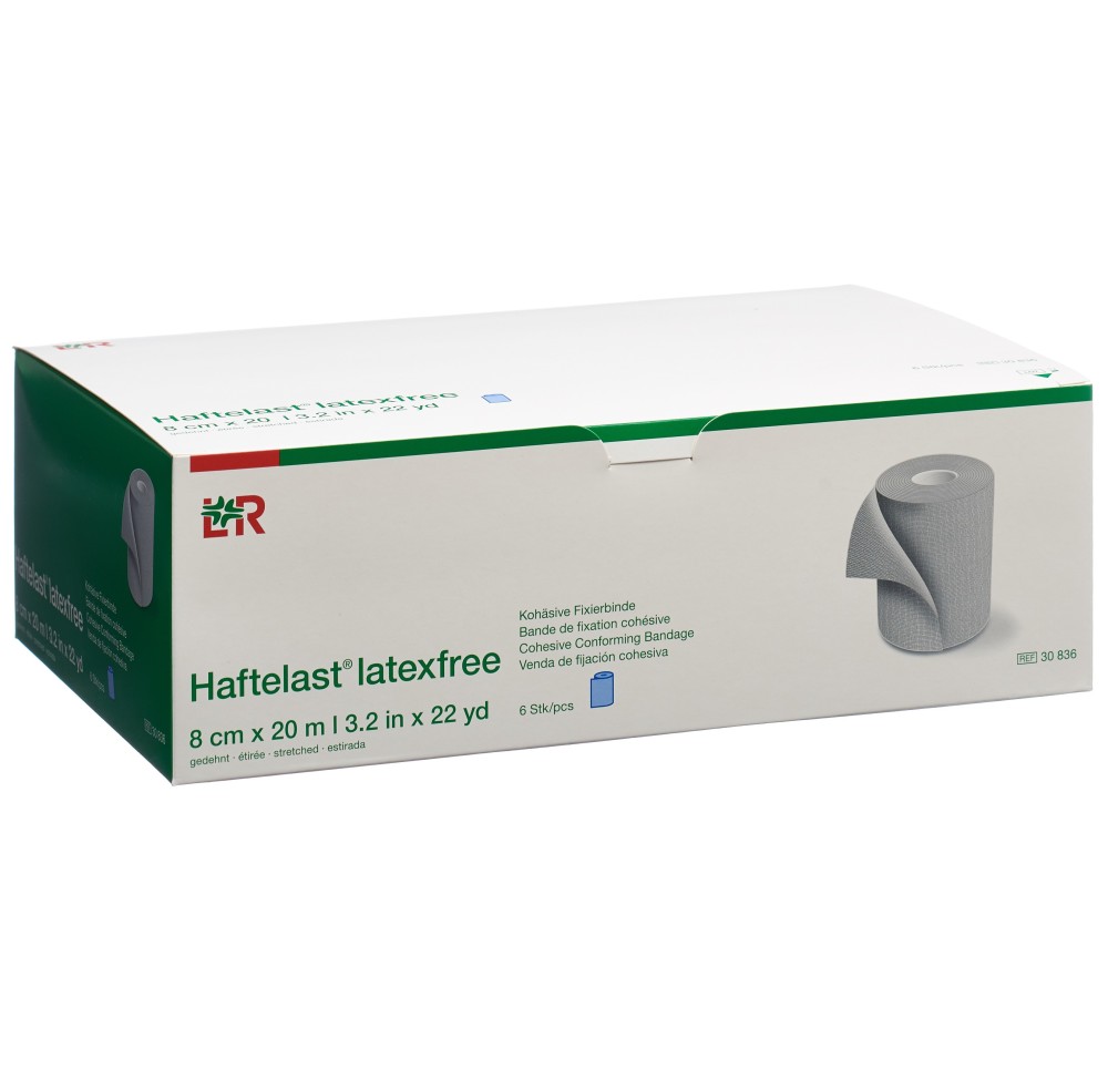 HAFTELAST s latex bande fix 8cmx20m cohé bl 6 pce