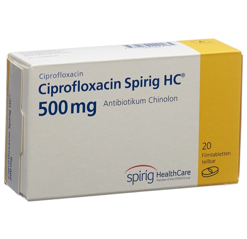 CIPROFLOXACINE Spirig HC cpr pell 500 mg 20 pce