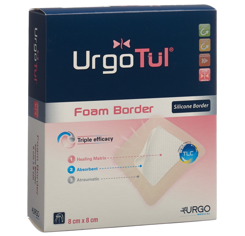 URGOTÜL foam Border 8x8cm adhésif 10 pce