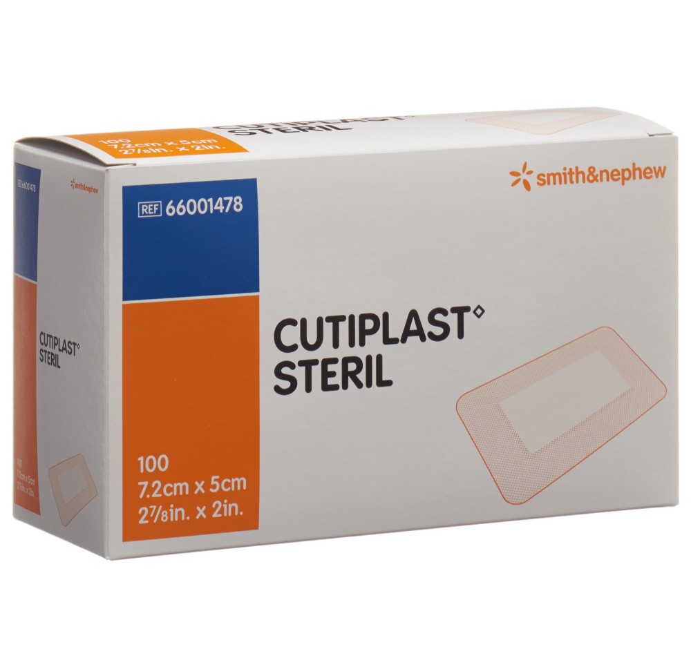 CUTIPLAST STERIL pans vuln 7.2cmx5cm blanc 100 pce
