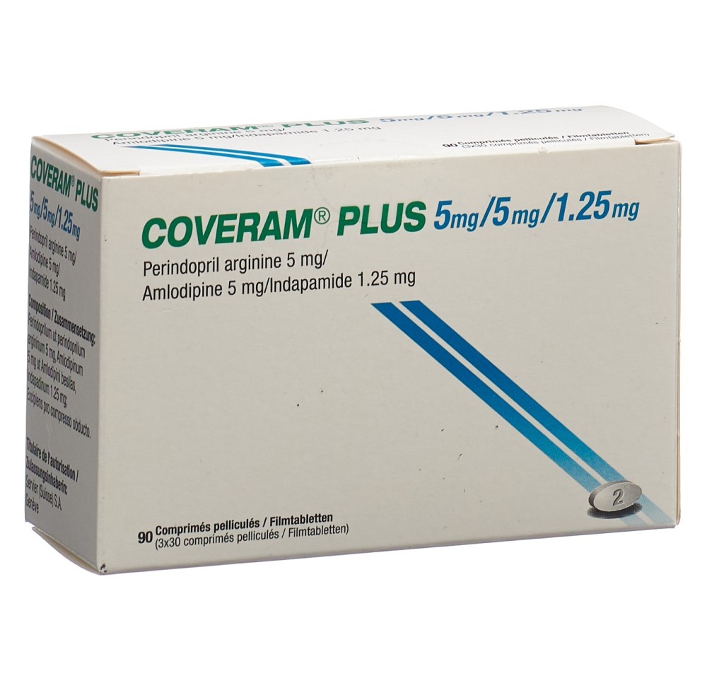 COVERAM plus cpr pell 5/5/1.25mg bte 90 pce