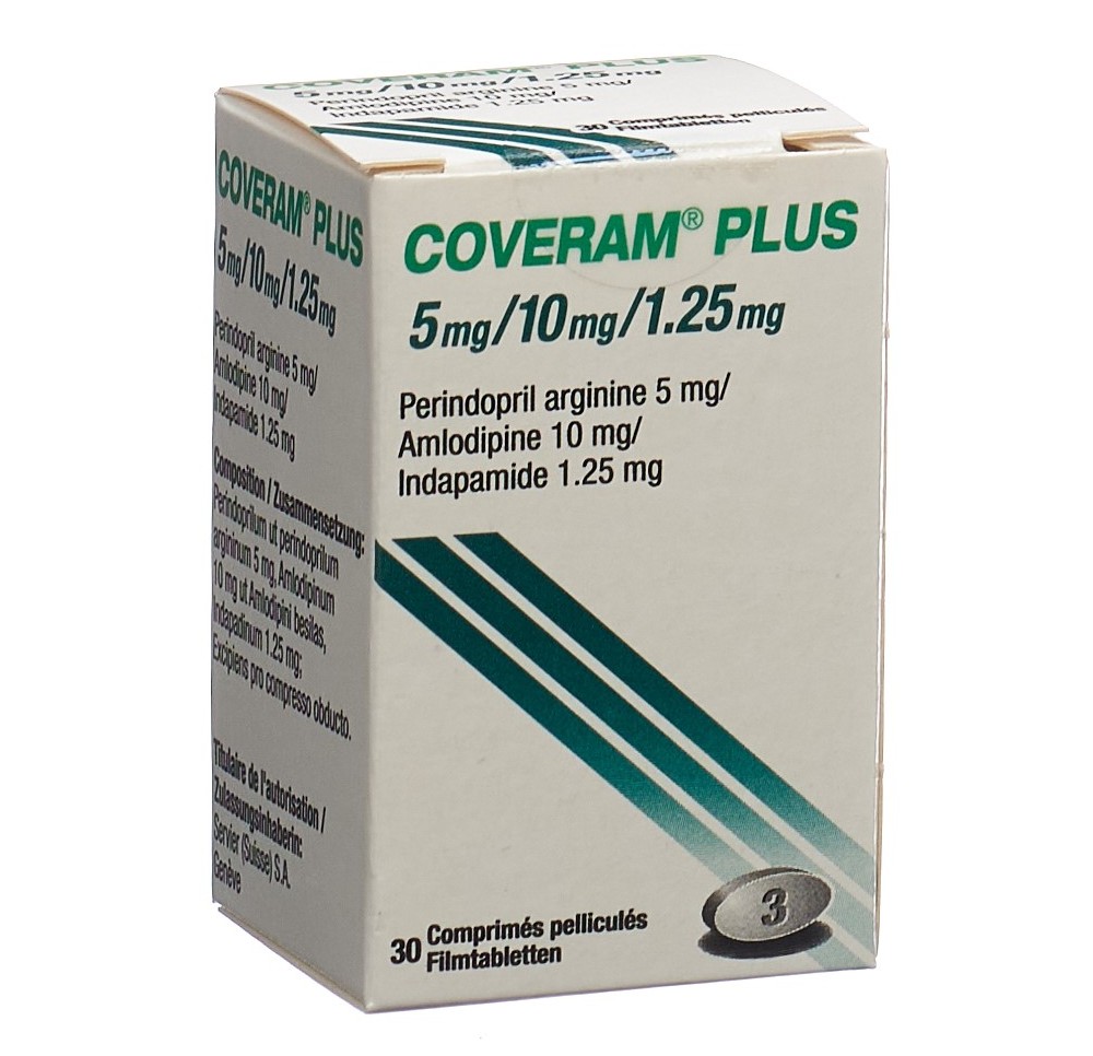 COVERAM plus cpr pell 5/10/1.25mg bte 30 pce