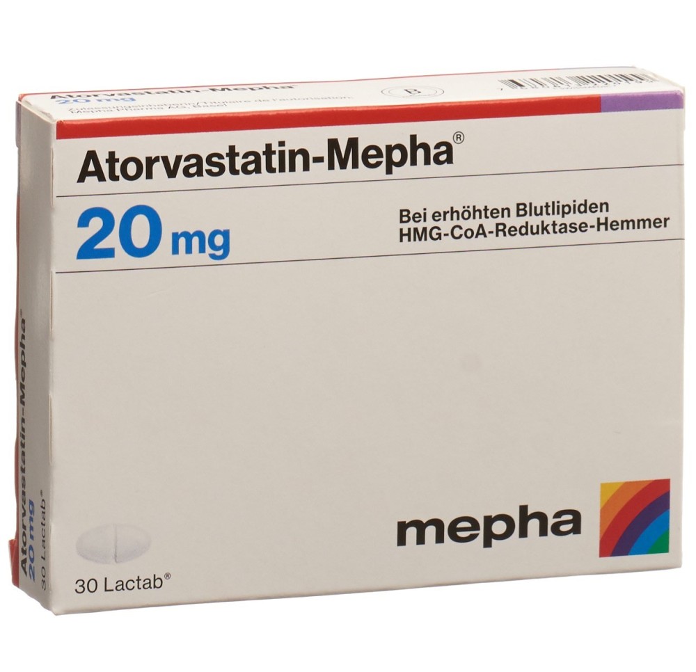 ATORVASTATIN Mepha Lactab 20 mg 30 pce