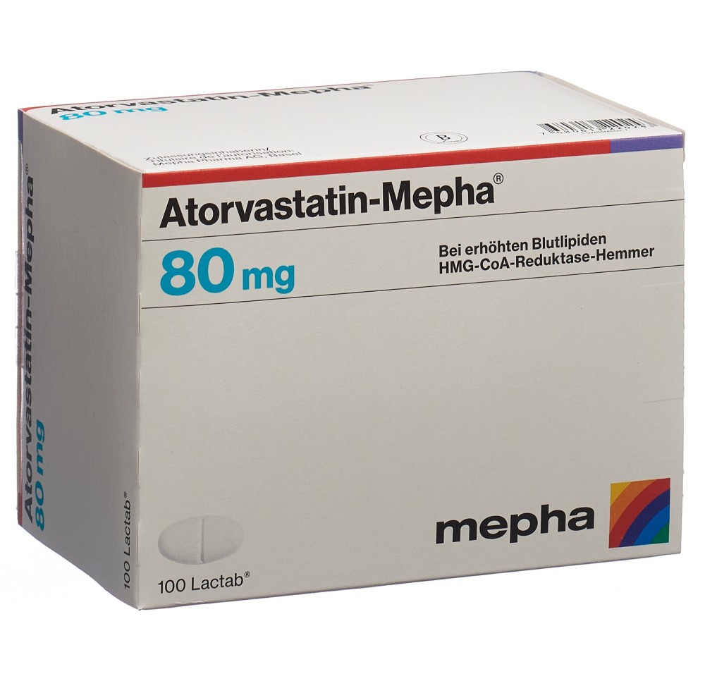 ATORVASTATIN Mepha Lactab 80 mg 100 pce