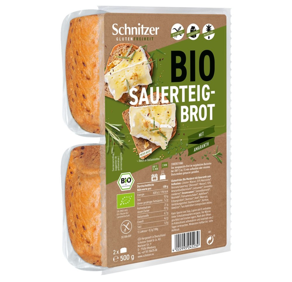 SCHNITZER Bio pain au levain amarante 500 g