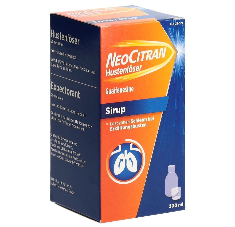 NEOCITRAN Expectorant sirop fl verre 200 ml