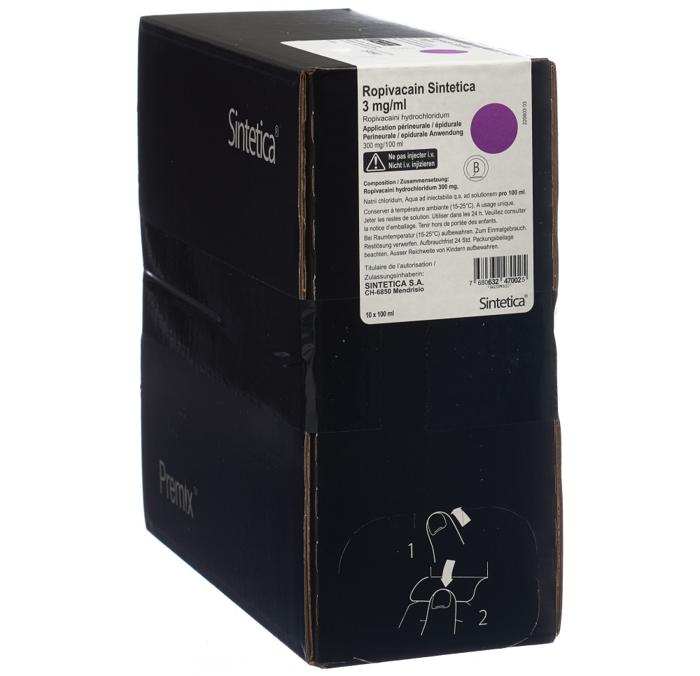 ROPIVACAIN Sintetica 3 mg/ml 100ml poche 10 pce