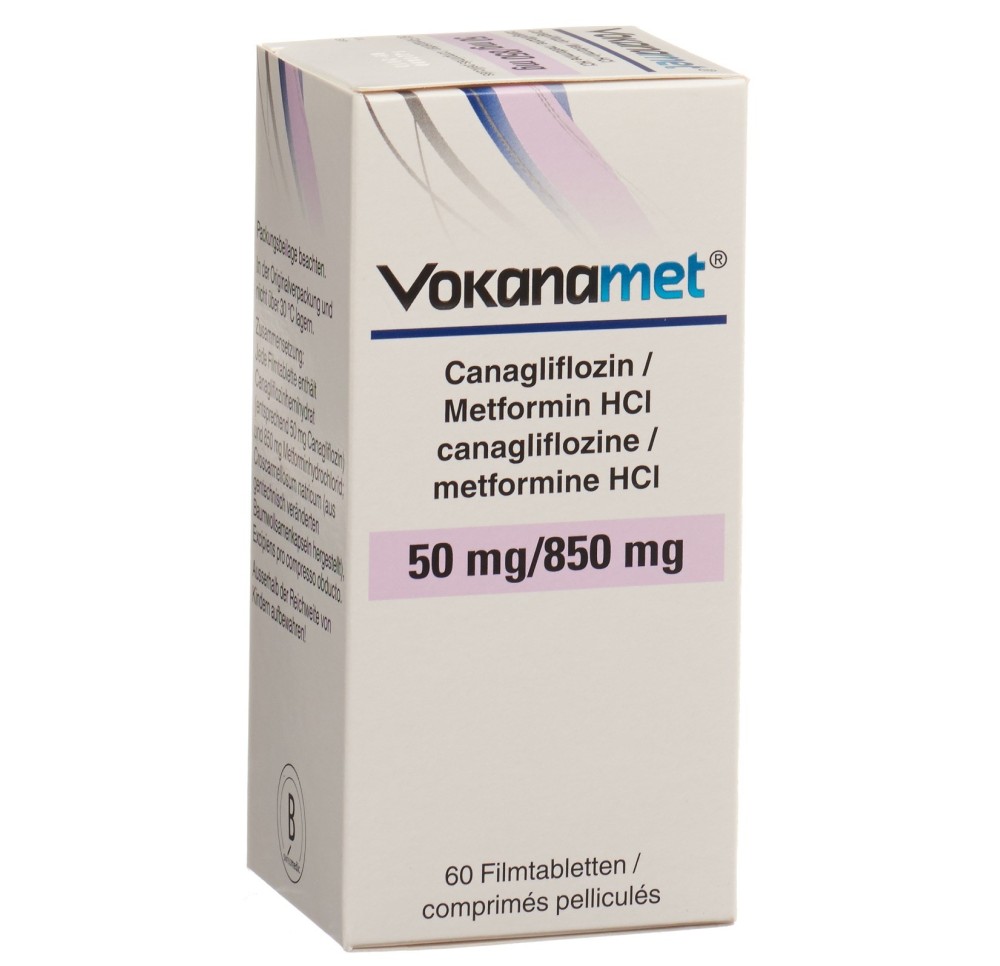VOKANAMET cpr pell 50/850 mg bte 60 pce
