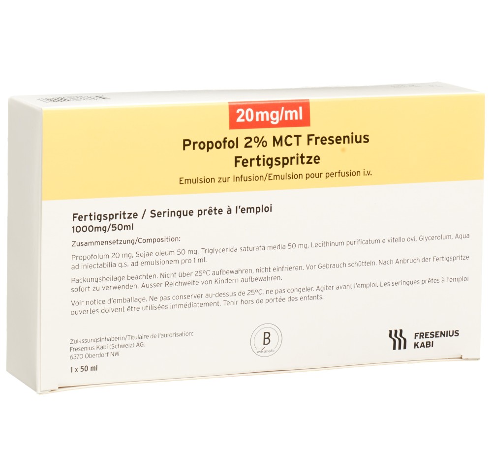 PROPOFOL 2% MCT Fresenius 1 g/50ml ser pré