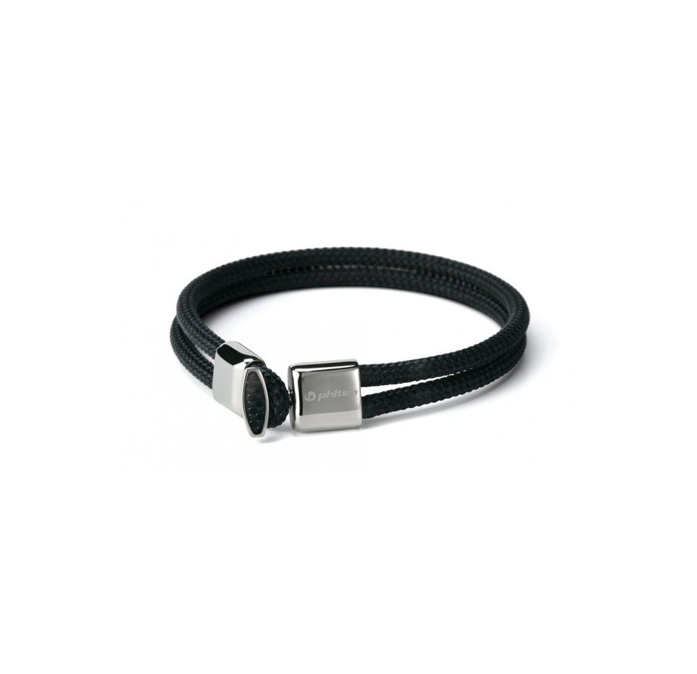 PHITEN Rakuwa bracelet X100 19cm carbone argenté