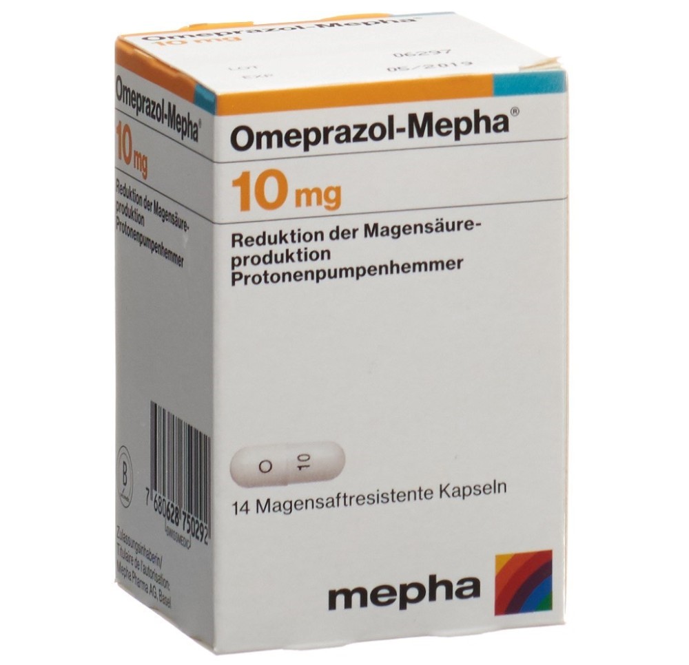OMEPRAZOL Mepha caps 10 mg bte 14 pce