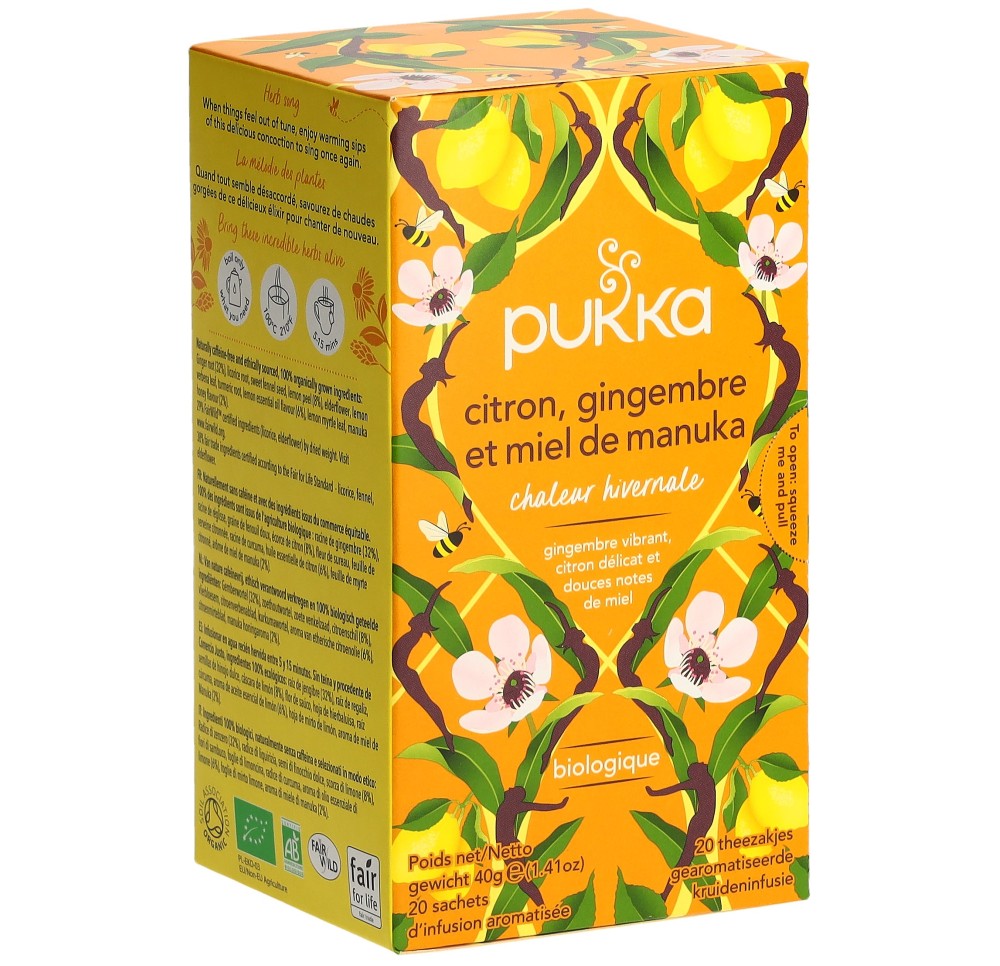 PUKKA Citron Gingemb&Miel Manu thé bio sach 20 pce