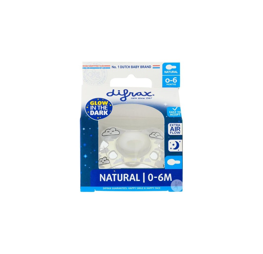 DIFRAX sucette natural 0-6M nuit silicone