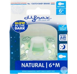 DIFRAX sucette natural 6+M nuit silicone