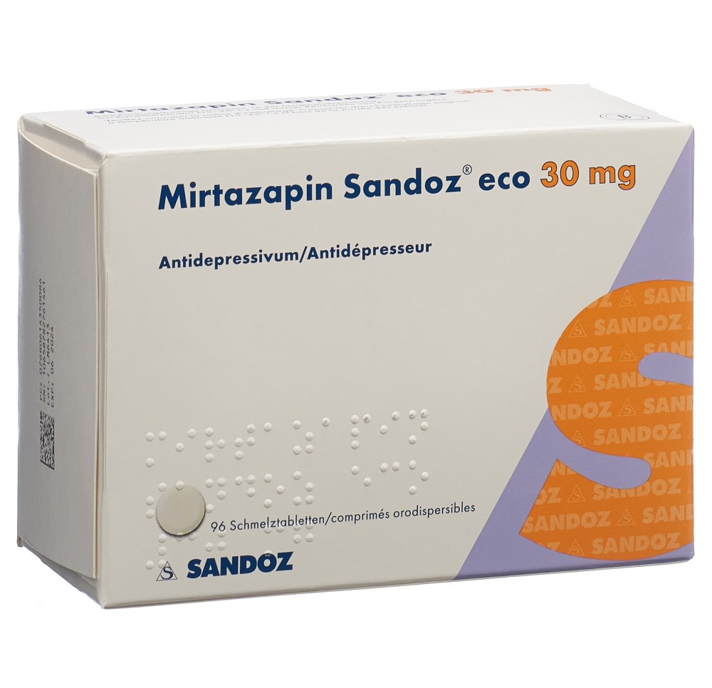 MIRTAZAPINE Sandoz eco cpr orodisp 30 mg 96 pce
