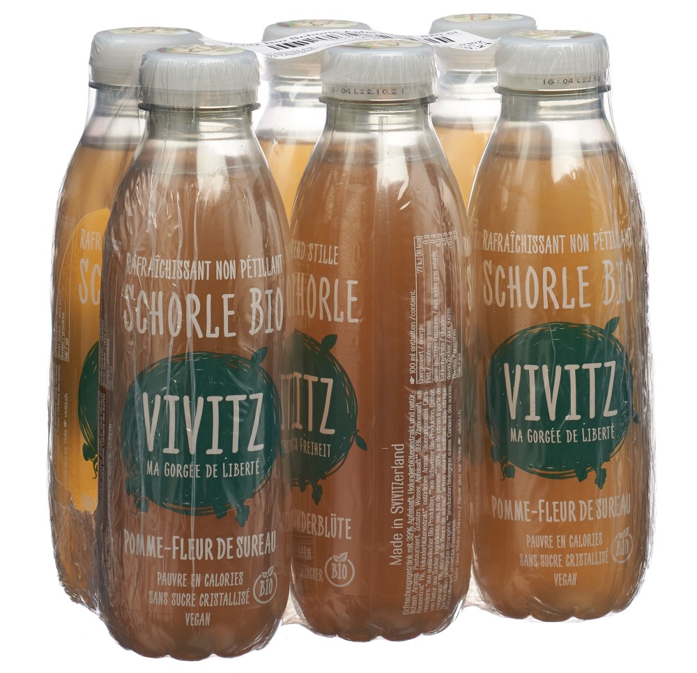 VIVITZ Bio Schorle pomme sureau 6 x 0.5 lt