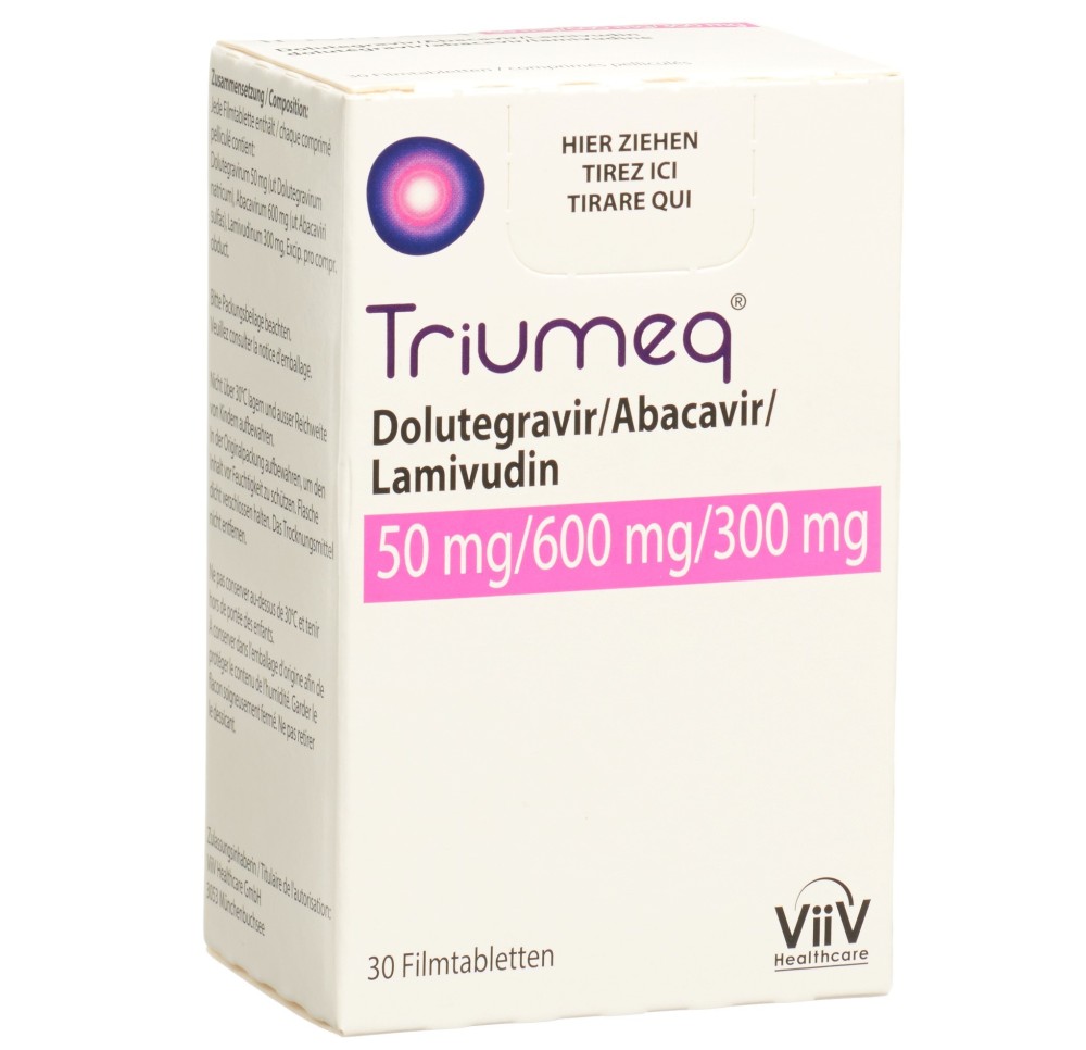 TRIUMEQ cpr pell 50mg/600mg/300mg bte 30 pce